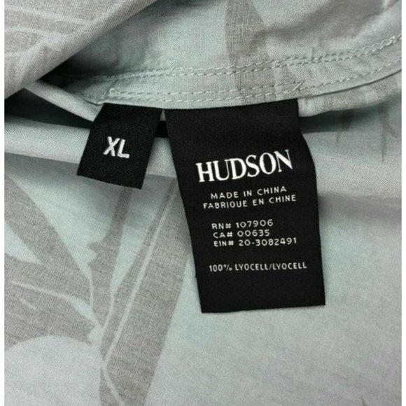 Hudson Mens XL Camp Collar Printed Short Sleeve Button Front Hawaiian Shirt - Picture 8 of 8